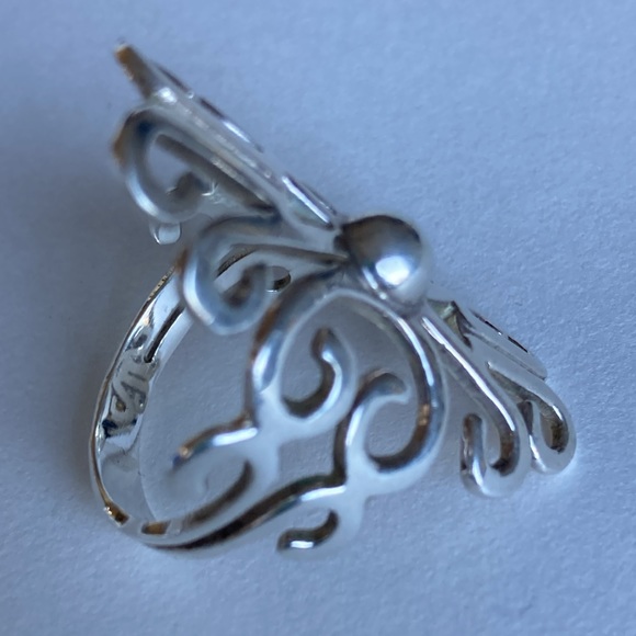 Vintage Sterling Silver size 10.5 scroll ring .925 Made in Mexico - Picture 6 of 6